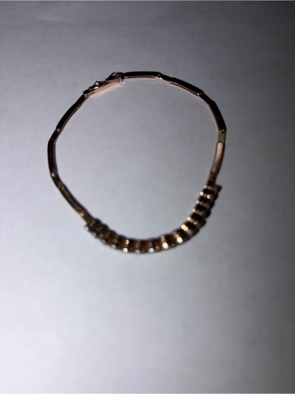Diamond and gold antique station bracelet - Picture 5 of 16